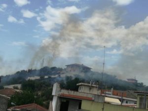 fiamme-2-300x225 Fiamme a Santa Venera, sul posto la Forestale e la Protezione Civile