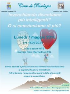 locandina-225x300 Barcellona, l'U.T.E. organizza l'incontro di psicologia "Invecchiando diventiamo più intelligenti?"